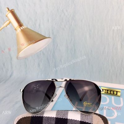 AAA Quality Copy Cartier Polarized Sunglasses Silver Frame